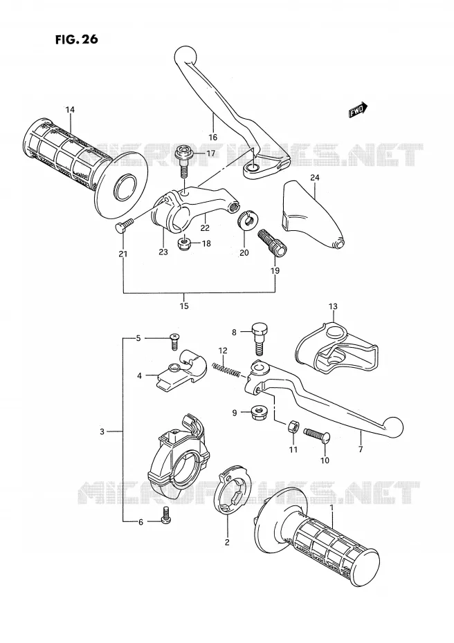 SCHAKELAARS (MODELE P/R) Suzuki MOTO 250 RM 1994  RM250R(E2)