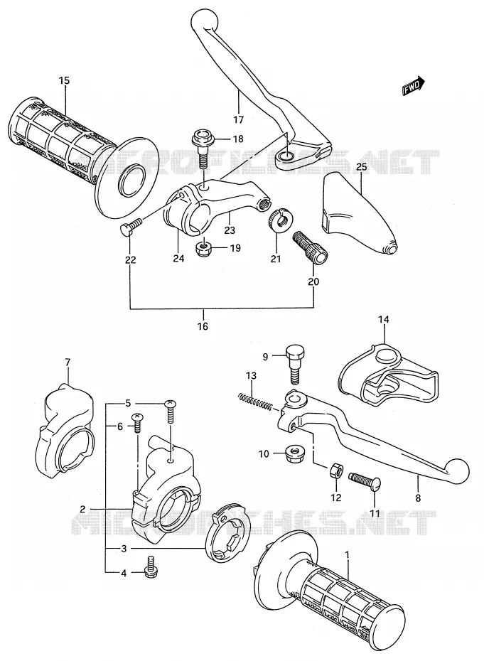 SCHAKELAARS (MODELE S) Suzuki MOTO 250 RM 1995  RM250S(E28)