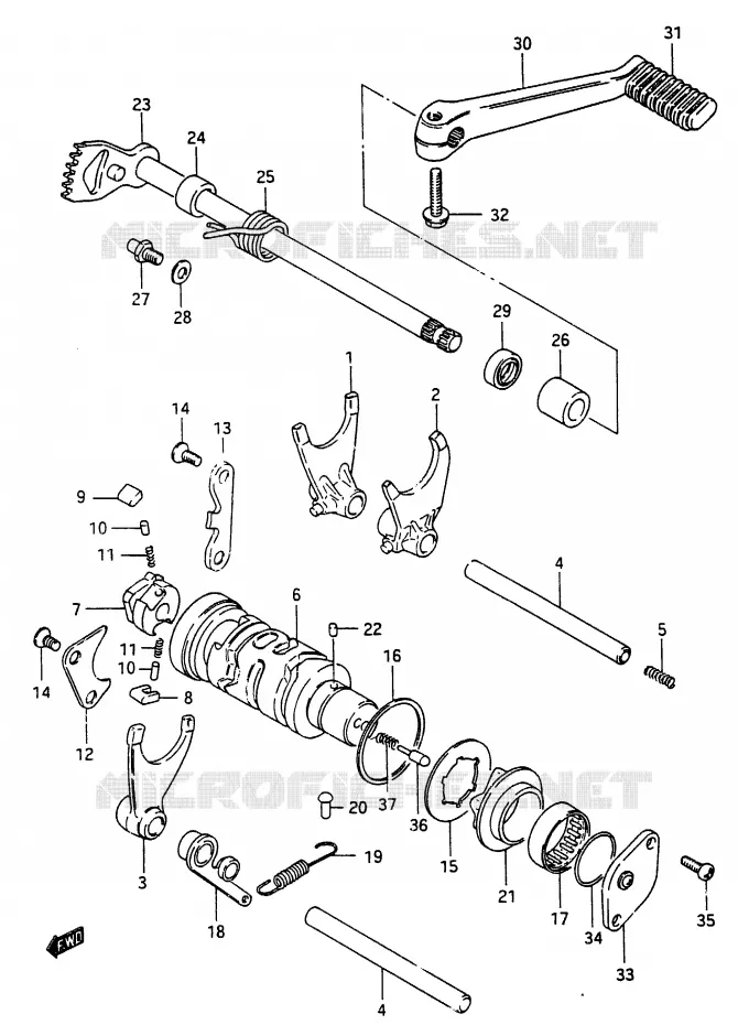 SCHAKELEN ASSY Suzuki MOTO 250 RG 1987  RG250CH(G/H)