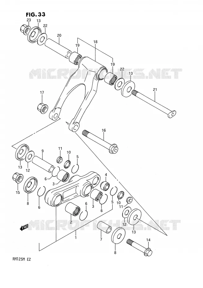SCHOKBREKER AANEENSCHAKELING (MODELE K) Suzuki MOTO 125 RM 1989  RM125K(E2)