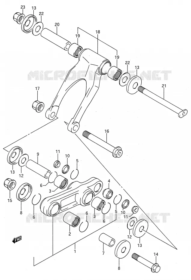 SCHOKBREKER AANEENSCHAKELING (MODELE K) Suzuki MOTO 125 RM 1989  RM125K(E28)