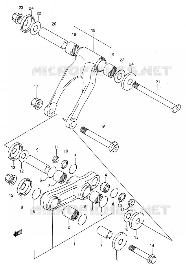 SCHOKBREKER AANEENSCHAKELING (MODELE L) Suzuki MOTO 125 RM 1989  RM125K(E28)