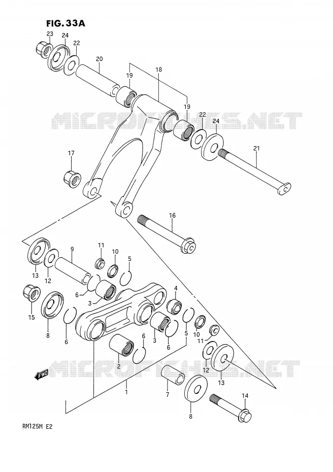 SCHOKBREKER AANEENSCHAKELING (MODELE L) Suzuki MOTO 125 RM 1991  RM125M(E2)