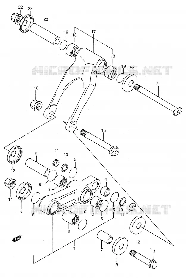 SCHOKBREKER AANEENSCHAKELING (MODELE M) Suzuki MOTO 125 RM 1991  RM125 M (E03,E28,E33)