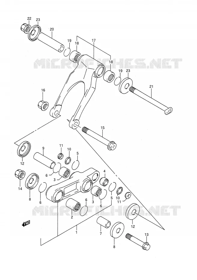 SCHOKBREKER AANEENSCHAKELING (MODELE M) Suzuki MOTO 250 RM 1991  RM250M(E28)