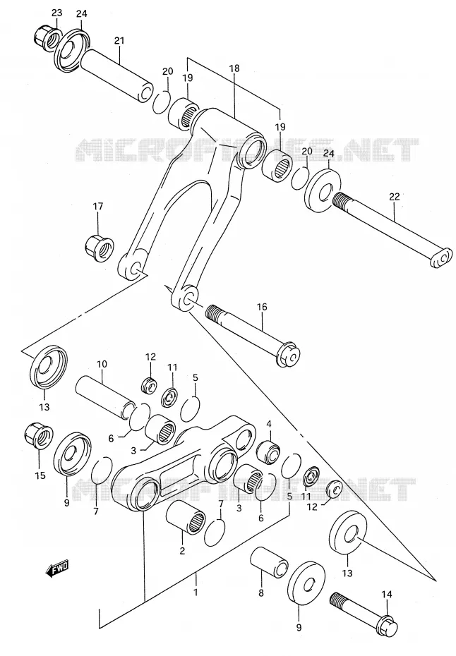 SCHOKBREKER AANEENSCHAKELING Suzuki MOTO 250 RM 1994  RM250R(E28)