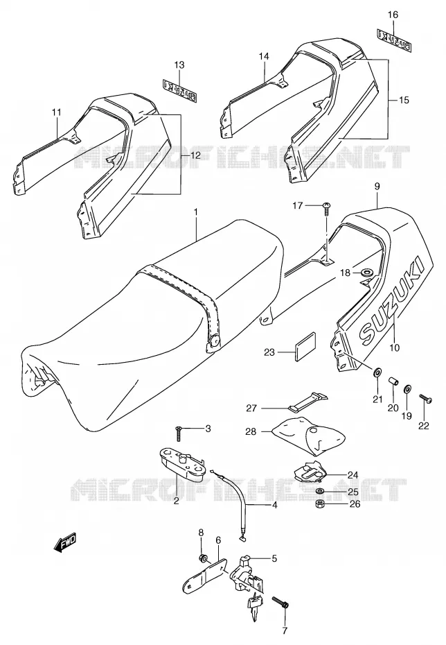 SEAT (MODELE J) Suzuki MOTO 80 RG 1991  RG80M(E4)
