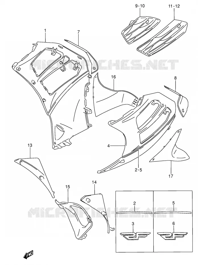 SIDE KUIP (MODELE S) Suzuki MOTO 600 RF 1993  RF600RP(E2)