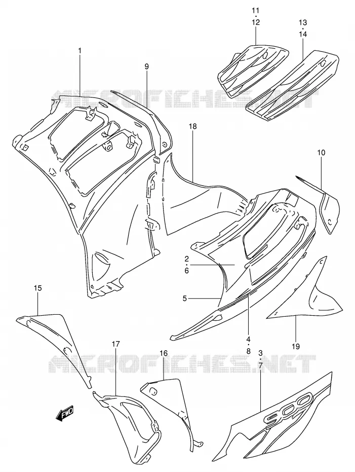 SIDE KUIP (MODELE W) Suzuki MOTO 900 RF 1998  RF900RW(E2)