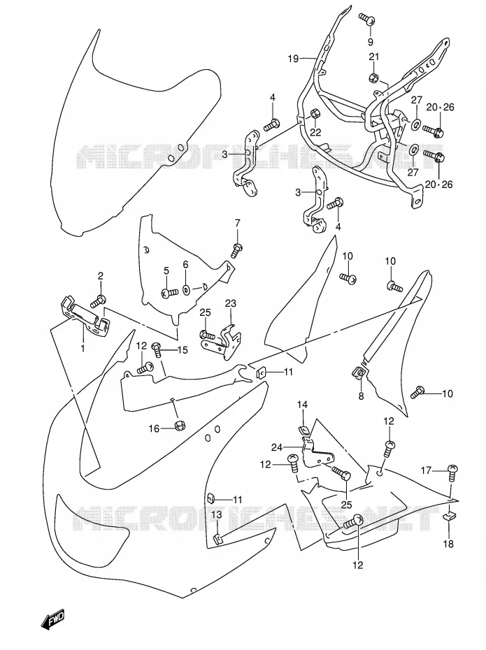 SIDE KUIP Suzuki MOTO 600 RF 1994  RF600RUR(E2)