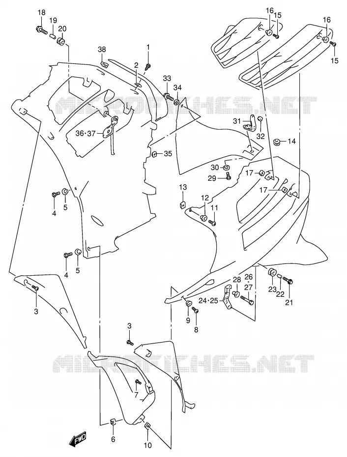 SIDE KUIP Suzuki MOTO 900 RF 1998  RF900RW(E2)