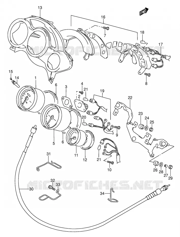 SNELHEIDSMETER (MODELE S) Suzuki MOTO 600 RF 1997  RF600RUV(E2)