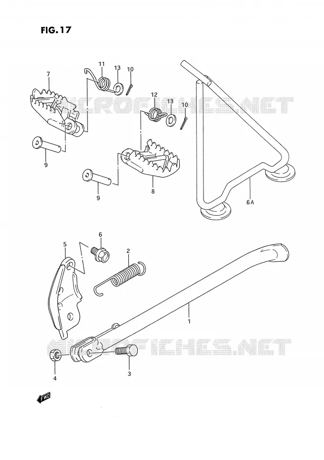 STAND - FOOTREST Suzuki MOTO 125 RM 1993  RM125P(E2)