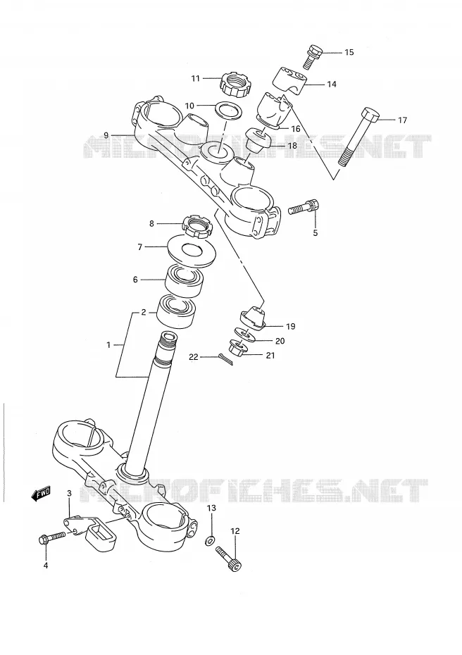 STUURKOLOM (MODELE K/L) Suzuki MOTO 250 RM 1991  RM250M(E28)