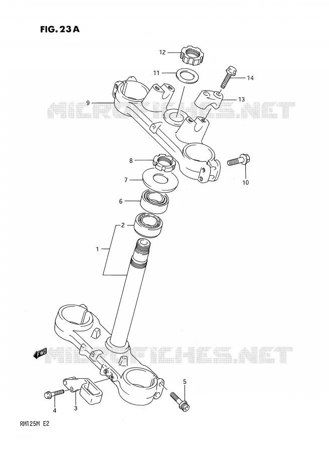 STUURKOLOM (MODELE L) Suzuki MOTO 125 RM 1991  RM125M(E2)
