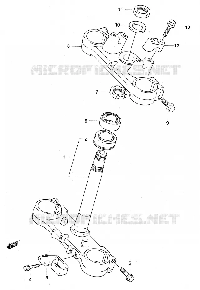 STUURKOLOM (MODELE N) Suzuki MOTO 125 RM 1993  RM125P(E28)