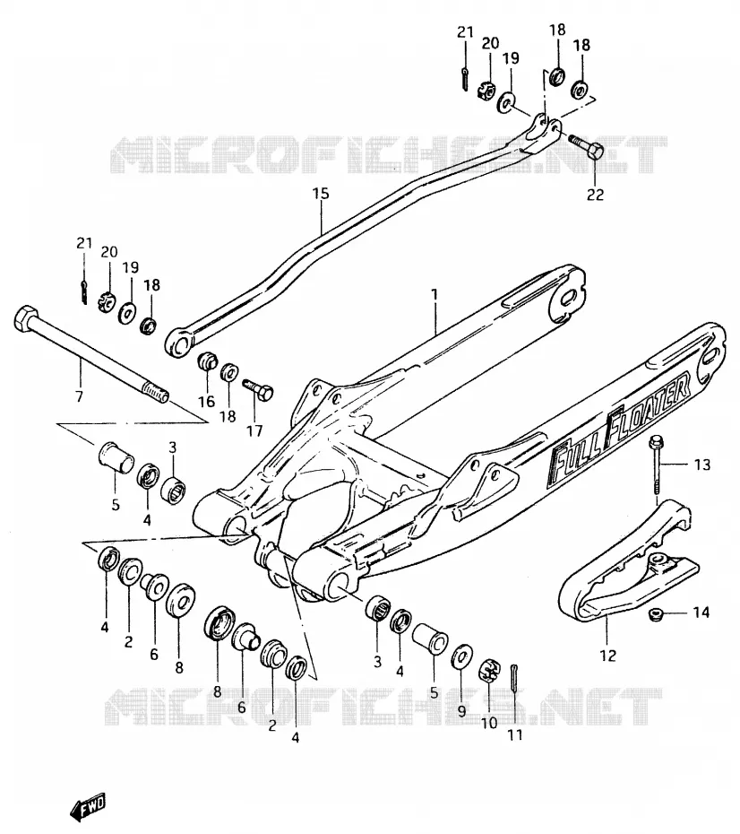 SWINGARM (MODELE E) Suzuki MOTO 500 RM 1983  RM500D(D/E)