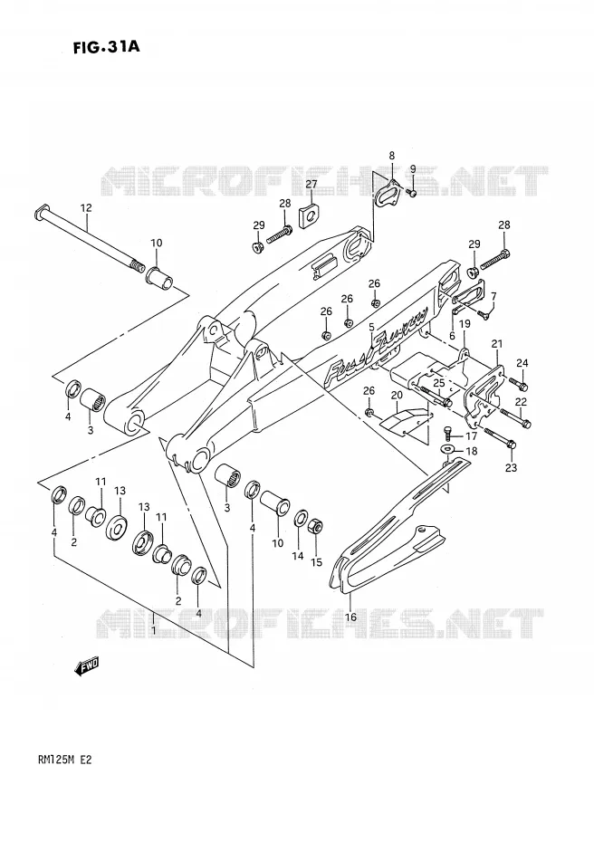 SWINGARM (MODELE L) Suzuki MOTO 125 RM 1990  RM125L(E2)