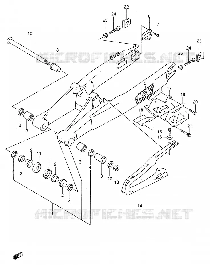 SWINGARM (MODELE M) Suzuki MOTO 125 RM 1989  RM125K(E28)