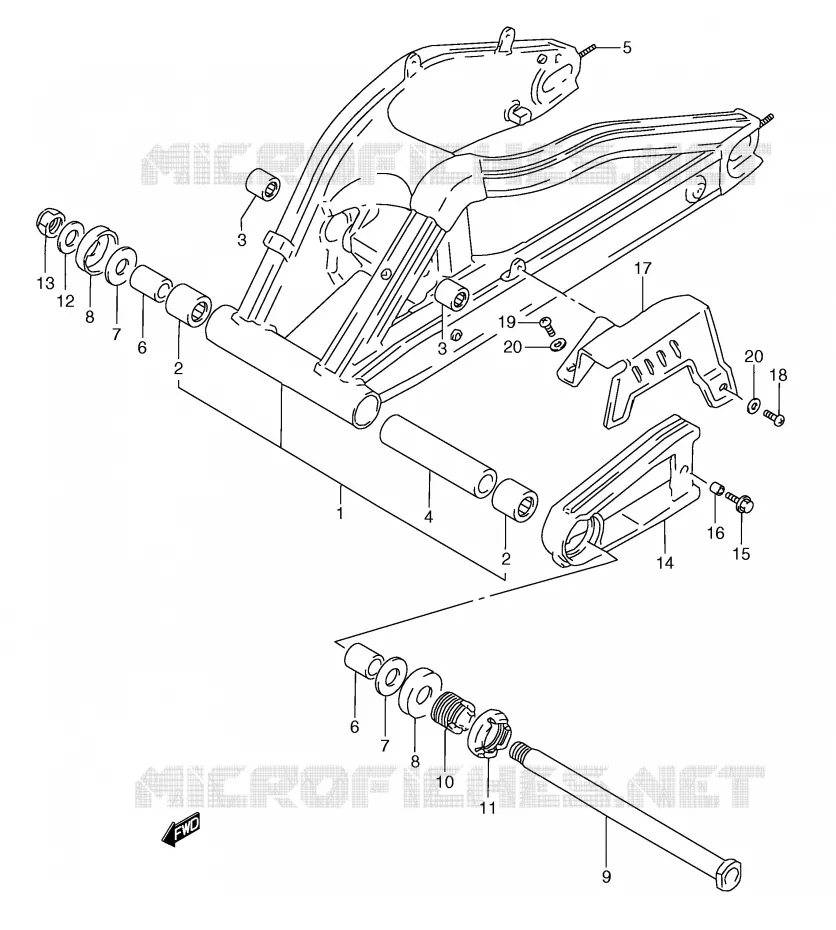 SWINGARM (MODELE M) Suzuki MOTO 250 RG 1994  RGV250R(E24)