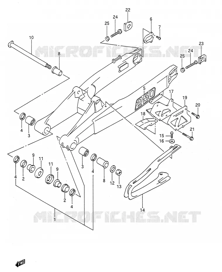 SWINGARM (MODELE M) Suzuki MOTO 250 RM 1990  RM250L(E28)