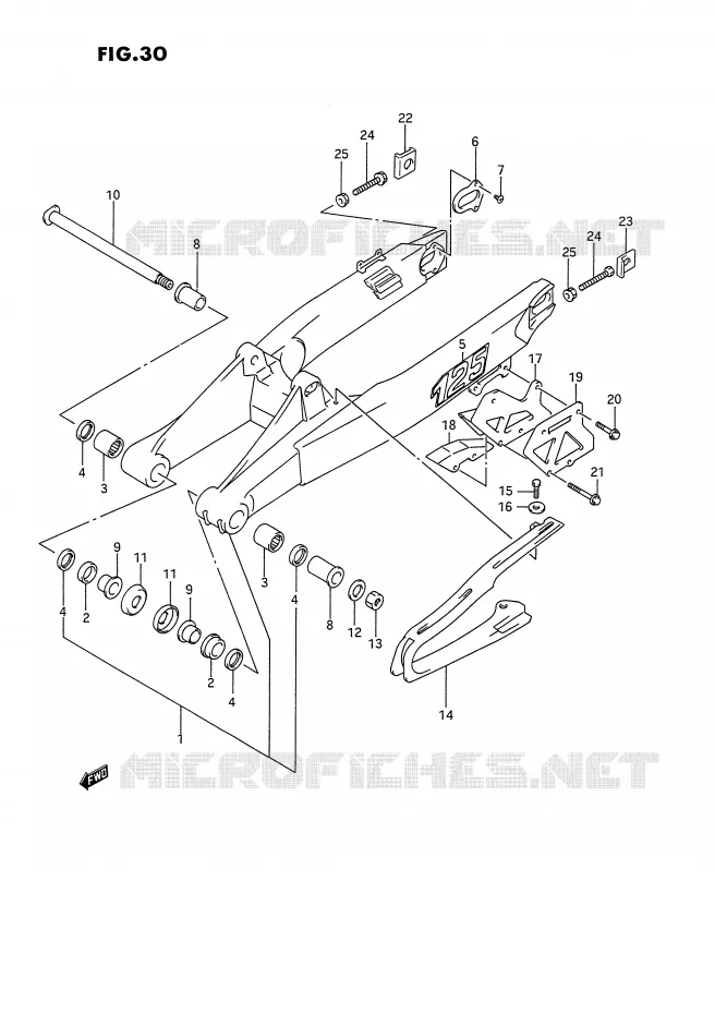 SWINGARM (MODELE N) Suzuki MOTO 125 RM 1995  RM125S(E2)