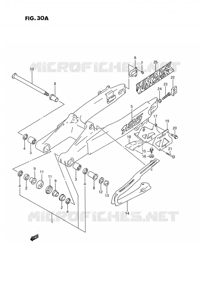 SWINGARM (MODELE P/R/S) Suzuki MOTO 125 RM 1992  RM125N(E3)