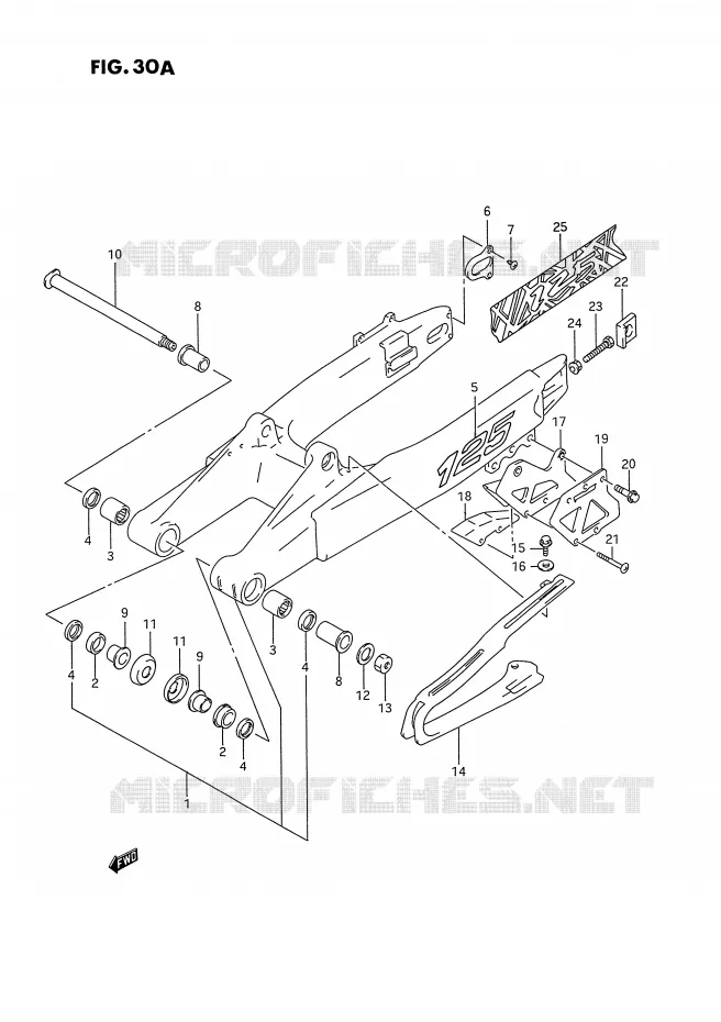 SWINGARM (MODELE P/R/S) Suzuki MOTO 125 RM 1993  RM125P(E2)