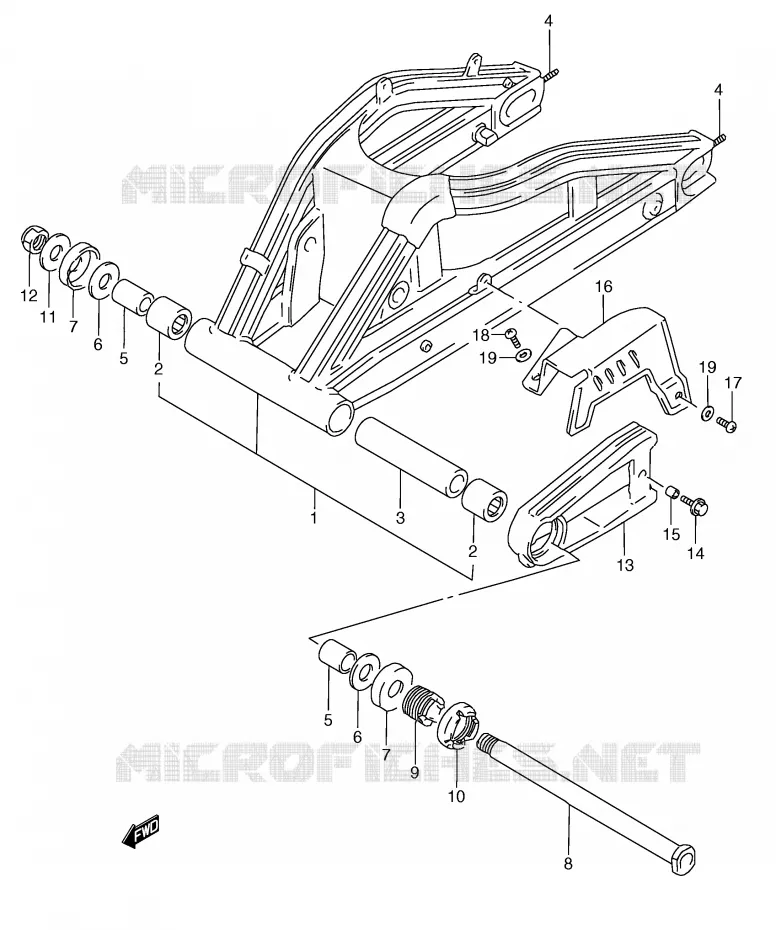 SWINGARM (MODELE P/R/T) Suzuki MOTO 250 RG 1993  RGV250P(E24)