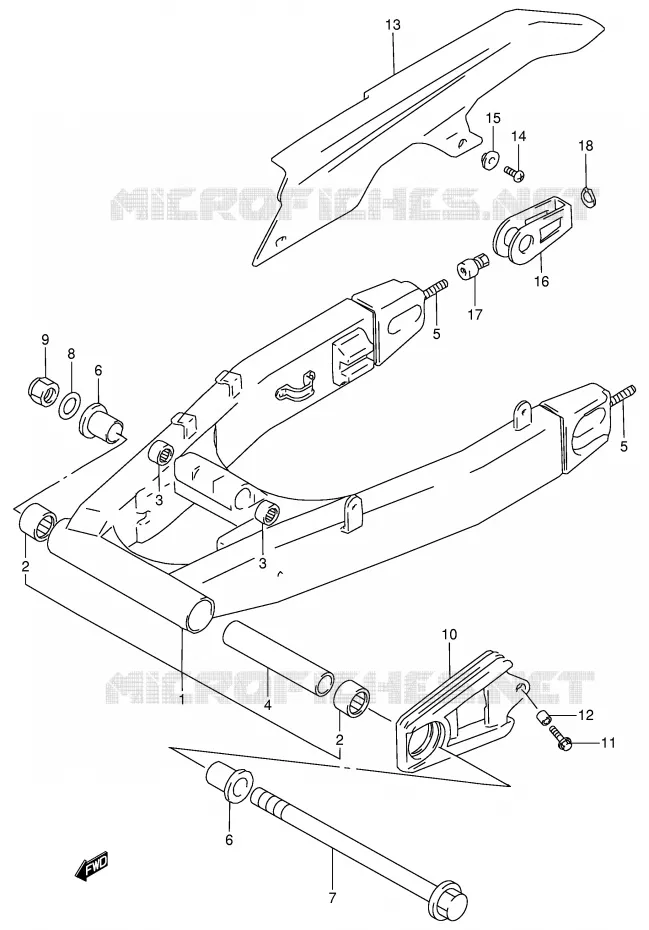 SWINGARM (MODELE R/S) Suzuki MOTO 900 RF 1994  RF900RR(E2)