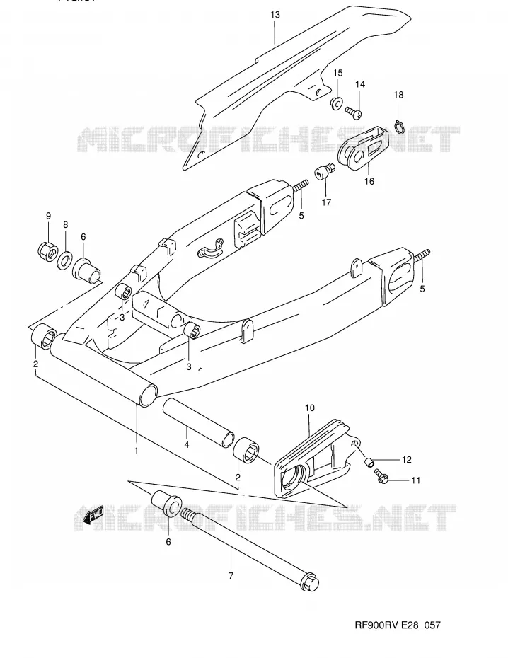 SWINGARM (MODELE R/S) Suzuki MOTO 900 RF 1994  RF900RR(E28)