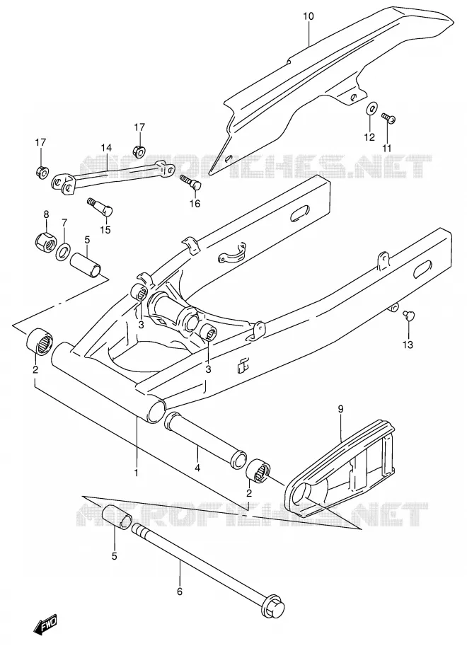 SWINGARM (MODELE T/V) Suzuki MOTO 600 RF 1996  RF600RT(E2)