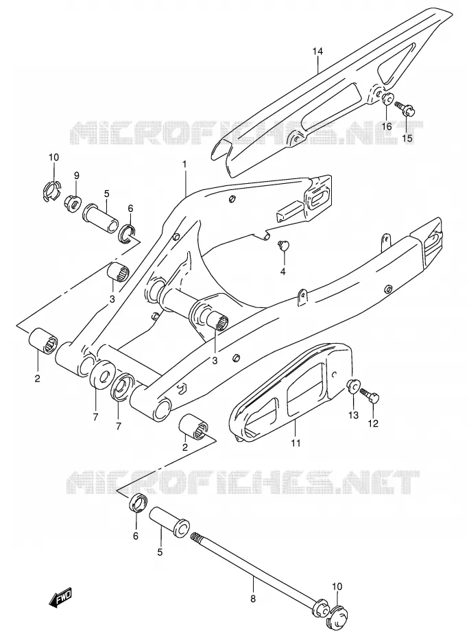 SWINGARM Suzuki MOTO 125 RG 1993  RG125FP(E18)