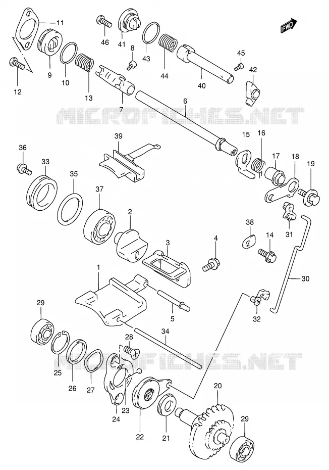 UITLAATKLEP (MODELE V) Suzuki MOTO 250 RM 1997  RM250V(E3/E28)