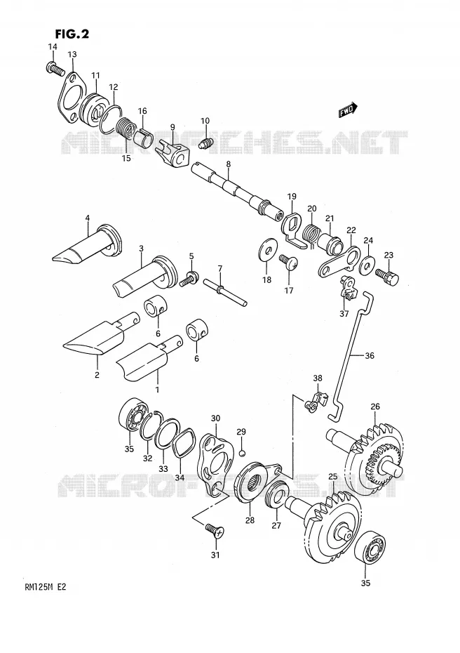 UITLAATKLEP Suzuki MOTO 125 RM 1990  RM125L(E2)