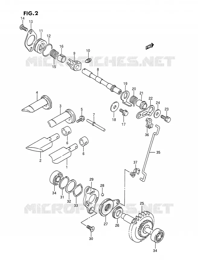 UITLAATKLEP Suzuki MOTO 125 RM 1993  RM125P(E2)