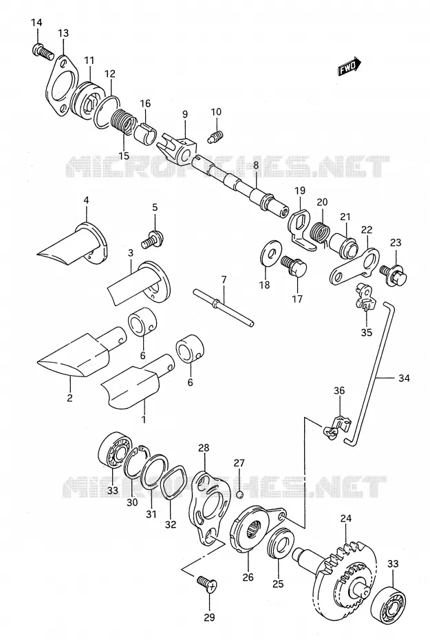 UITLAATKLEP Suzuki MOTO 250 RM 1993  RM250P(E28)