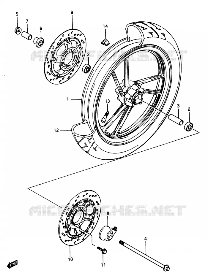VOORWIEL Suzuki MOTO 250 RG 1987  RG250FH(G/H)