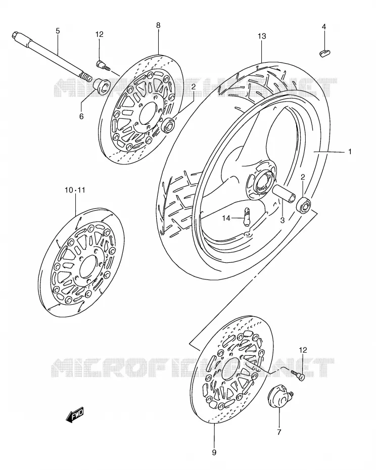 VOORWIEL Suzuki MOTO 250 RG 1993  RGV250P(E24)