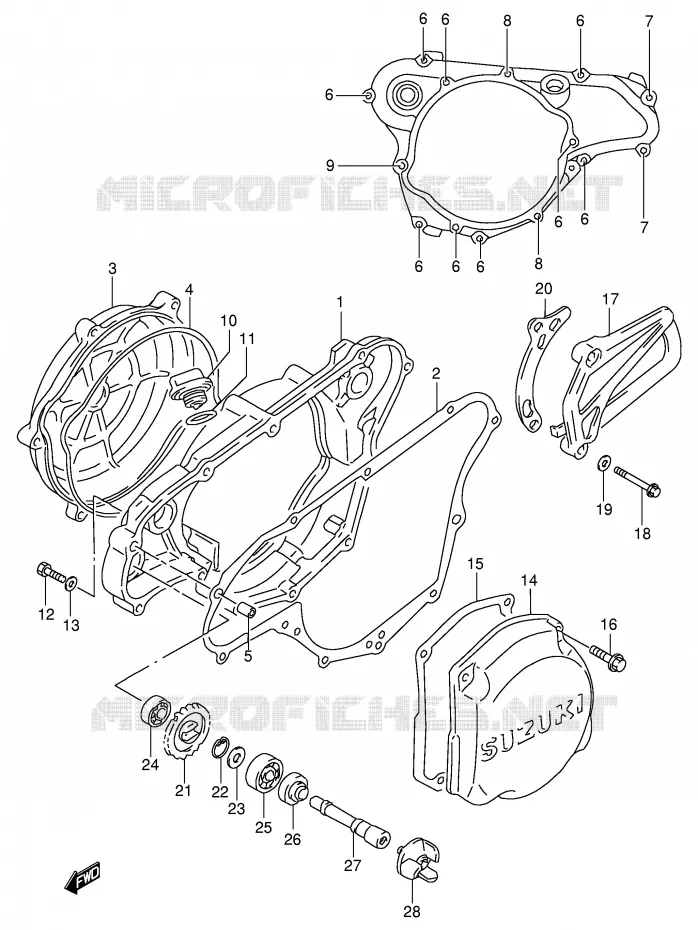 WATER POMPHUIS (MODELE W/X/Y) Suzuki MOTO 125 RM 1996  RM125T(E2)