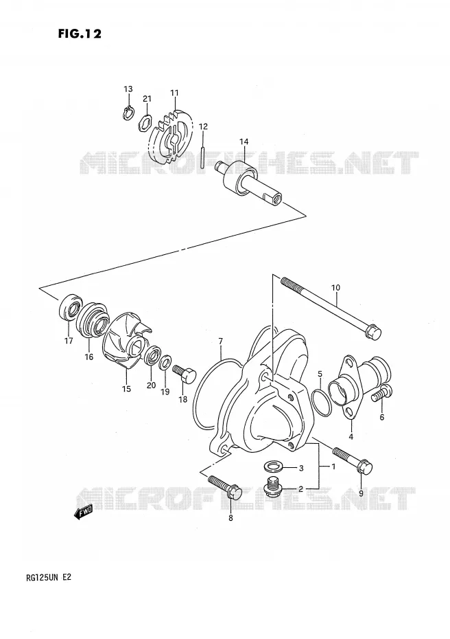 WATERPOMP Suzuki MOTO 125 RG 1992  RG125UN(E2)