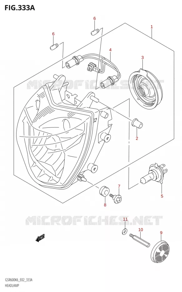 KOPLAMP Suzuki MOTO 600 GSR 2006  GSR600K6(E19)