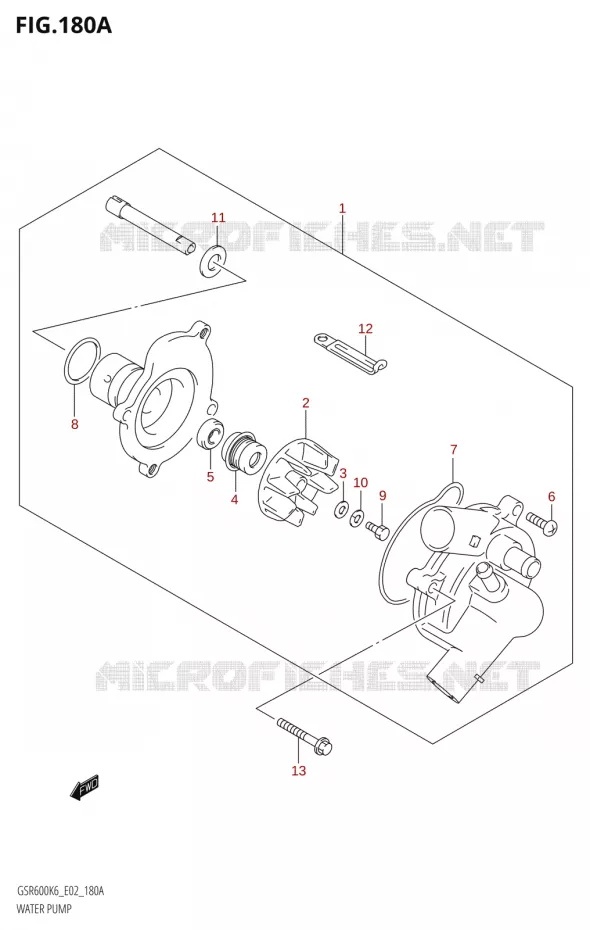 WATERPOMP Suzuki MOTO 600 GSR 2006  GSR600K6(E19)