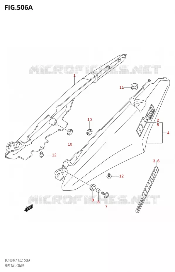 ACHTER KUIP - SEAT COWL Suzuki MOTO 1000 V-STROM 2007  DL1000K7(E2)