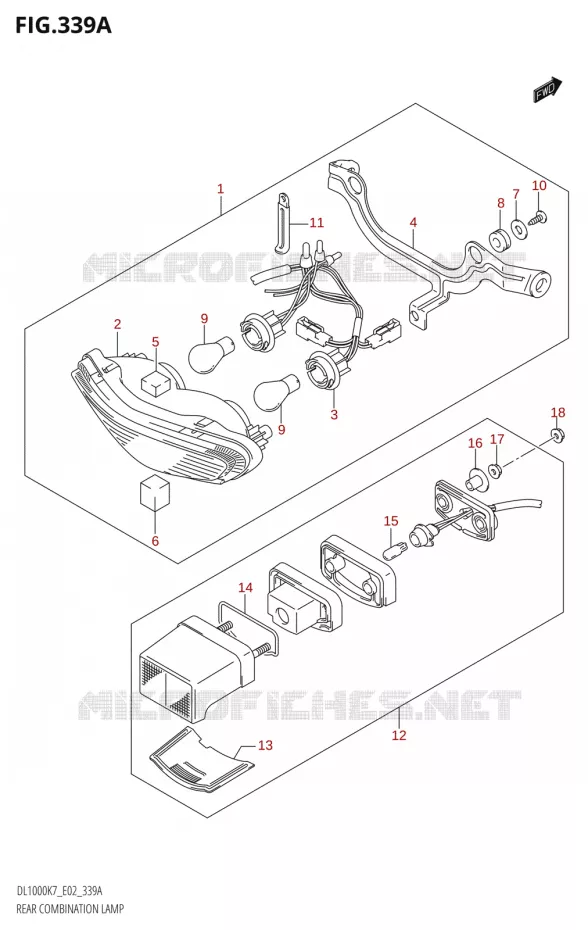 ACHTERLICHT Suzuki MOTO 1000 V-STROM 2007  DL1000 K7 (E02,E19,E24,E37)