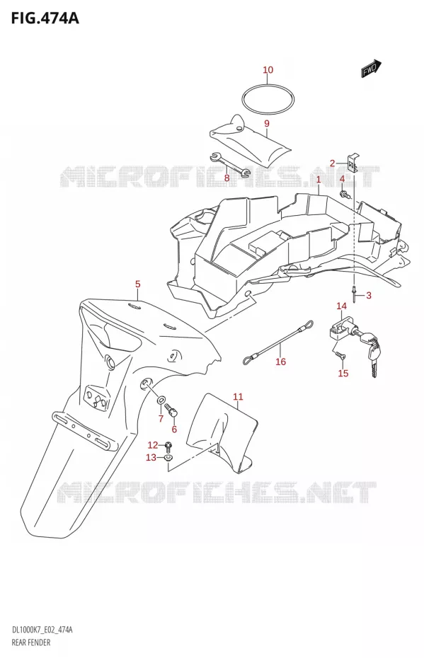 ACHTERSPATBORD Suzuki MOTO 1000 V-STROM 2009  DL1000K9(E2)
