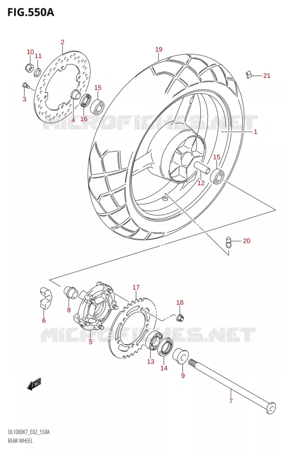 ACHTERWIEL Suzuki MOTO 1000 V-STROM 2009  DL1000K9(E2)