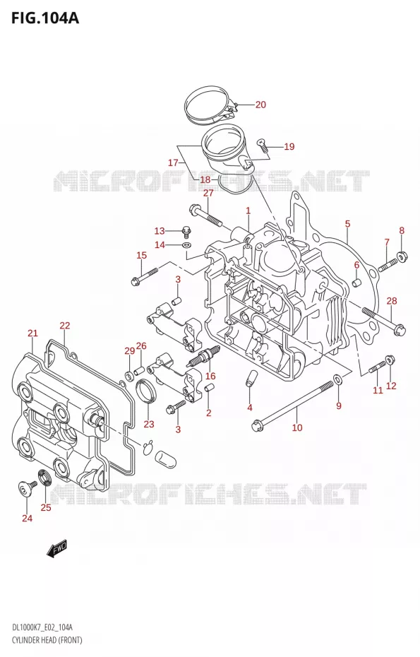 CILINDERKOPD (FRONT) Suzuki MOTO 1000 V-STROM 2009  DL1000K9(E2)