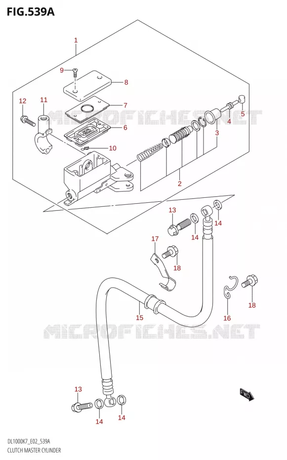 CLUTCH HOOFDREMCILINDER Suzuki MOTO 1000 V-STROM 2009  DL1000K9(E2)