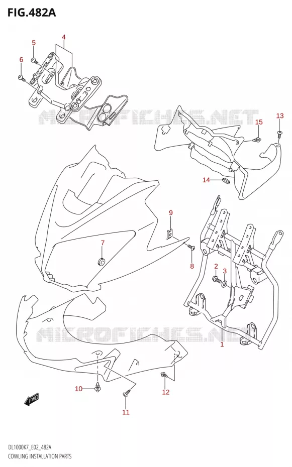 FAIRING INSTALLATIEDELEN Suzuki MOTO 1000 V-STROM 2007  DL1000K7(E2)